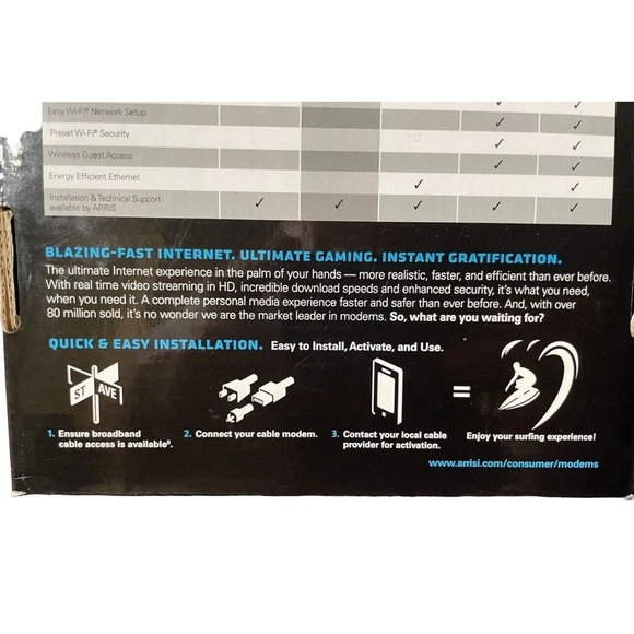 Motorola Arris SURFboard Modem 400 Series Model SB6141 343mbps DOCSIS 3.0‎ - Picture 7 of 10